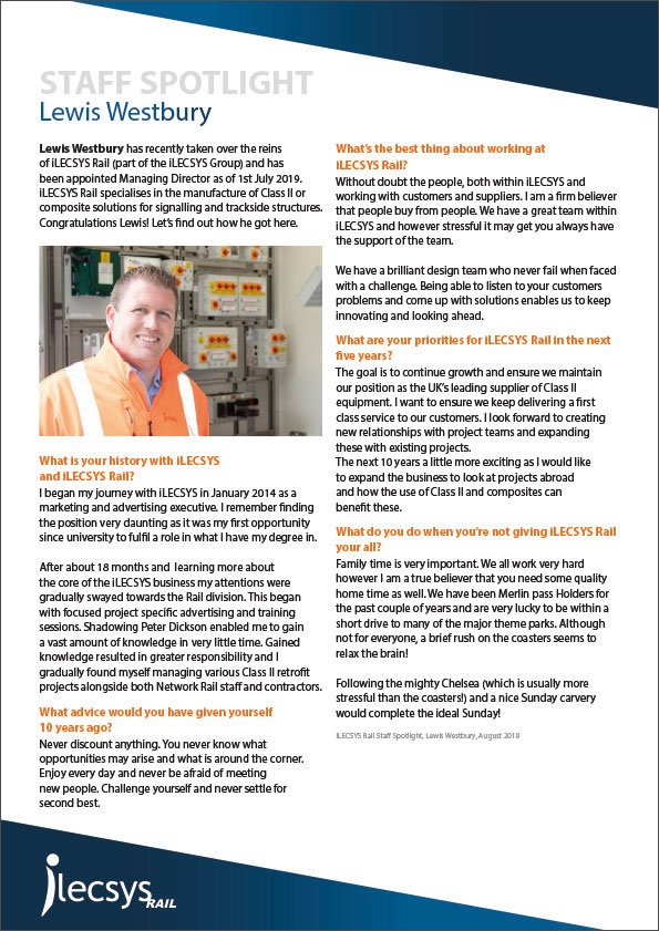 lewis westbury staff profile